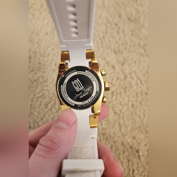 Invicta Bolt Zeus Chronograph Watch Womens White Gold Model 26284 READ